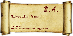 Mikeszka Anna névjegykártya